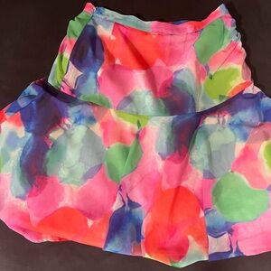 Isaac Mizrahi Pink and Green Mini Bubble Skirt